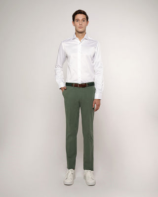 Spread collar textured-cotton dress shirt