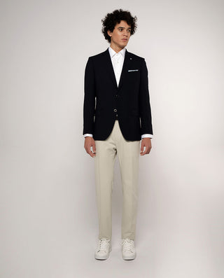 Pointed collar white-poplin dress shirt