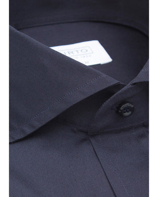 CAMISA SEMI-ENTALLADA POPELIN MARINO by MIRTO
