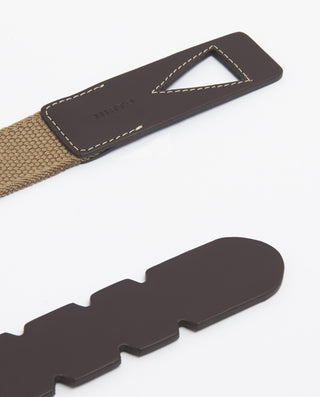 Cinturón camel de lona elástica sin hebilla by MIR