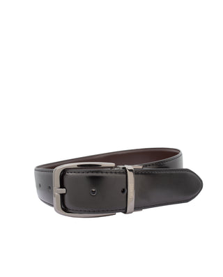 Reversible black & brown leather belt