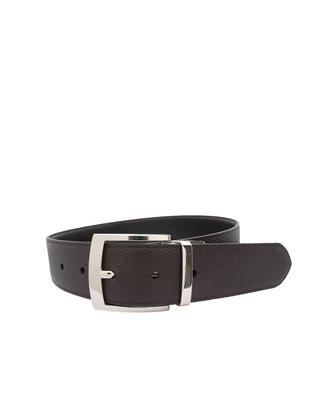 Reversible brown & black leather belt