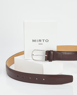 Cinturón de vestir piel marrón