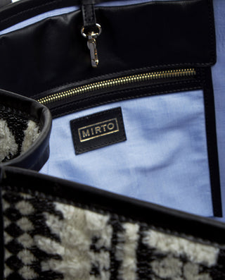 BOLSO SHOPPING GRANDE BLANCO Y NEGRO by MIRTO