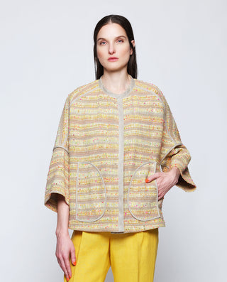 Chaqueta desestructurada tweed naranja by MIRTO