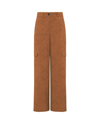 Pantalón cargo jacquard mezcla algodón marrón by M