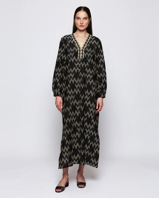 Kaftan jacquard negro by MIRTO