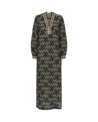 Kaftan jacquard negro by MIRTO