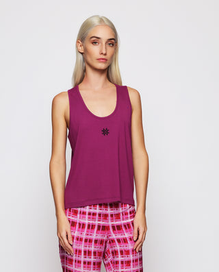 Top morado bordado MIRTO by MIRTO