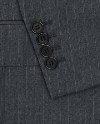 Traje de lana raya diplomática gris by MIRTO