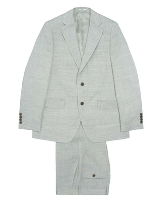 Traje de lino y lana espiga gris by MIRTO