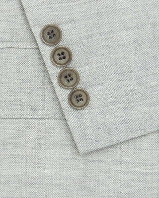 Traje de lino y lana espiga gris by MIRTO