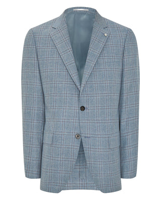 Chaqueta mezcla de lana cuados ventana azul by MIR