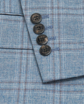 Chaqueta mezcla de lana cuados ventana azul by MIR