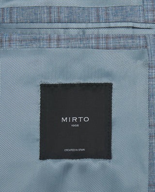 Chaqueta mezcla de lana cuados ventana azul by MIR