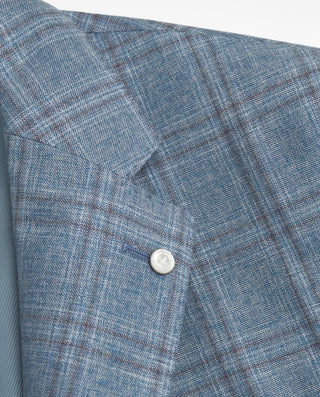 Chaqueta mezcla de lana cuados ventana azul by MIR