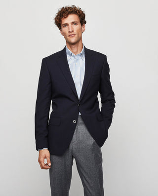 Blazer de lana azul marino