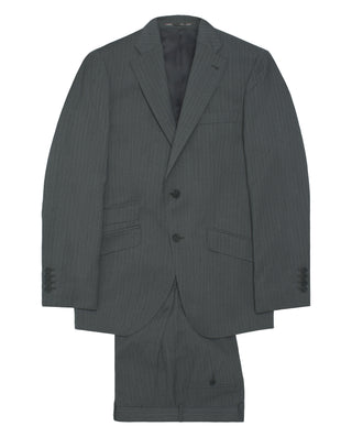 Traje lana raya diplomática gris medio by MIRTO