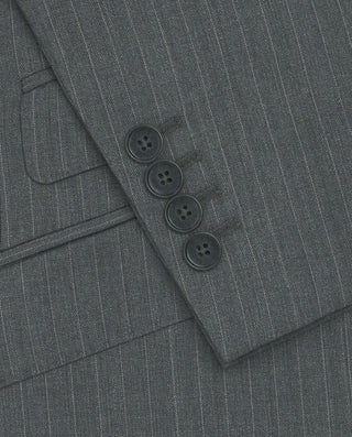 Traje lana raya diplomática gris medio by MIRTO