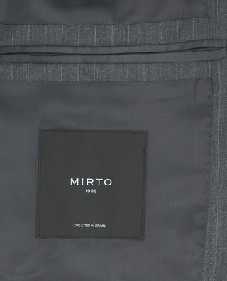 Traje lana raya diplomática gris medio by MIRTO