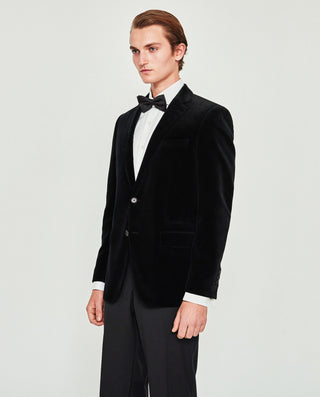 Blazer regular fit terciopelo negro