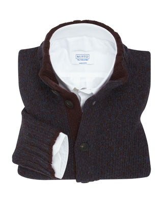 Chaqueta de punto con botones melange marron by MI