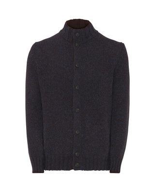 Chaqueta de punto con botones melange marron by MI