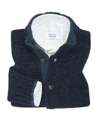 Chaqueta de punto con botones melange azul by MIRT