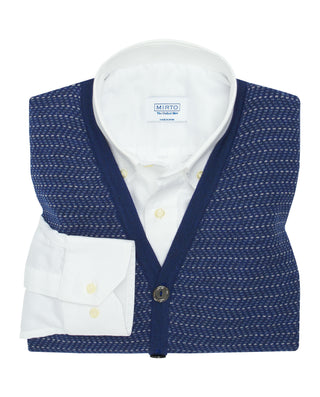 Chaleco jacquard de Lana azul by MIRTO