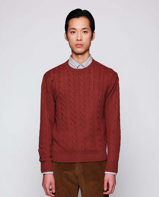 Jersey de Lana cuello redondo naranja rojizo by MI