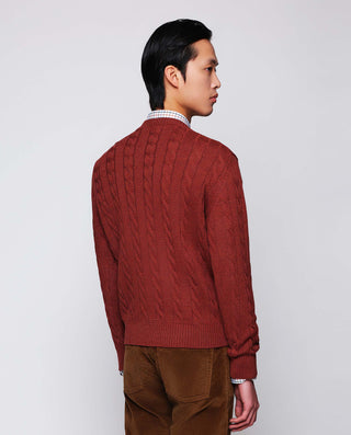 Jersey de Lana cuello redondo naranja rojizo by MI