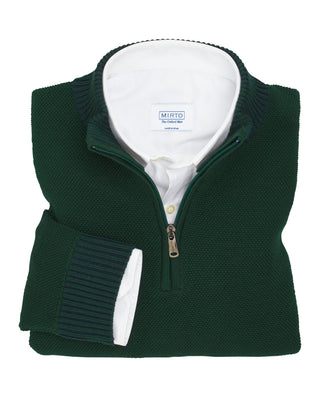 Jersey cuello perkins cremallera verde by MIRTO