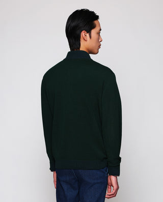 Jersey cuello perkins cremallera verde by MIRTO