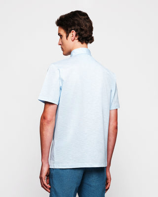 Camisa de punto algodón celeste sin bolsillo by MI