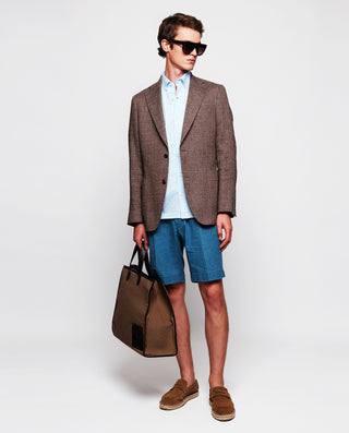 Camisa de punto algodón celeste sin bolsillo by MI