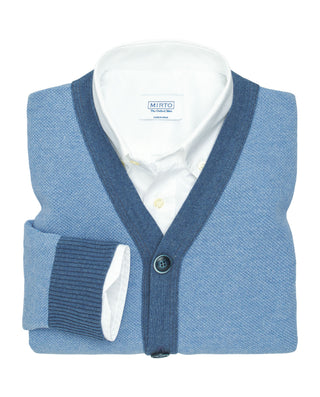 Cárdigan de punto azul celeste by MIRTO
