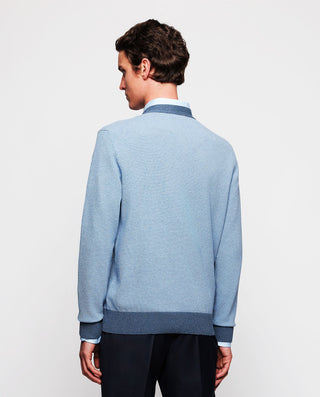 Cárdigan de punto azul celeste by MIRTO