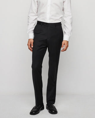 Pantalón regular fit de lana super 100's negro