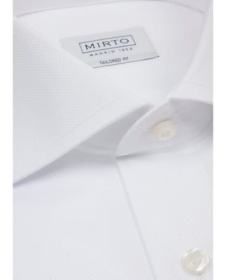 CAMISA SEMI-ENTALLADA PUÑO DOBLE BLANCO by MIRTO