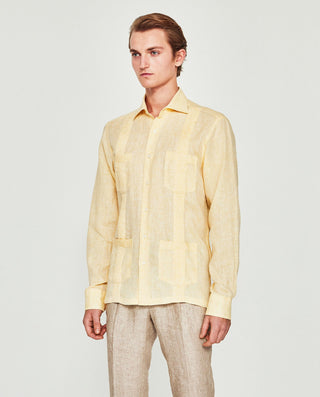 Guayabera lino manga larga cuatro bolsillos by MIR