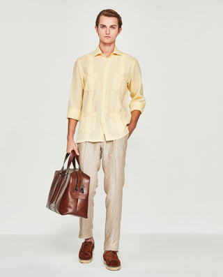 Guayabera lino manga larga cuatro bolsillos by MIR