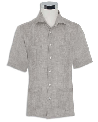 Guayabera lino manga corta cuatro bolsillos by MIR