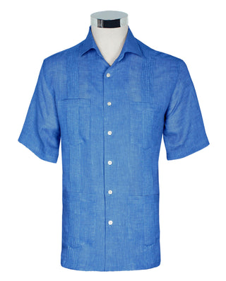 Guayabera lino manga corta cuatro bolsillos by MIR
