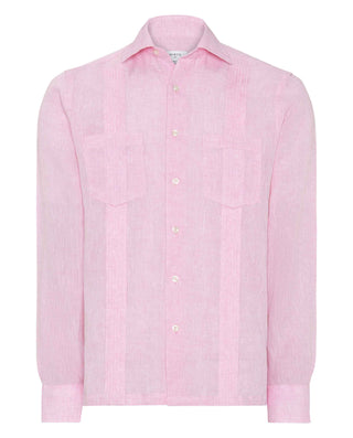 Guayamisa manga larga rosa de lino