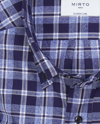 Camisa casual de algodón cuadros azules by MIRTO