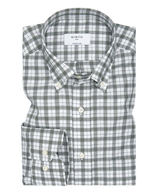 Camisa casual de algodón cuadros verde by MIRTO