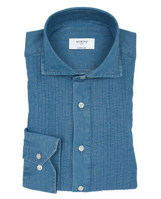 CAMISA CASUAL DENIM DELANTERO PLISADO by MIRTO