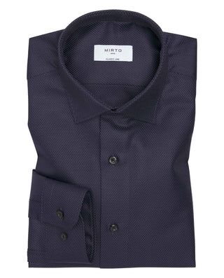Camisa casual de algodón azul marino by MIRTO