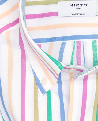 Camisa casual de algodón rayas multicolor by MIRTO