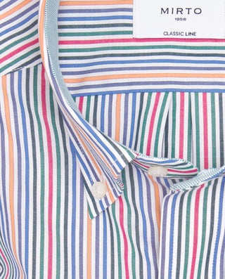 Camisa casual de algodón rayas multicolor by MIRTO